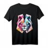 Moderner Löwen-Polygon T-Shirt – Trendiges Tiermotiv für stilbewusste Tierliebhaber mit klassischem Schnitt
