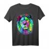 Bunter PopArt Löwe Tierportrait T-Shirt – Fröhliches Geschenk für Tier- und Afrika-Fans, Raubkatzen-Liebhaber