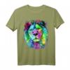 Bunter PopArt Löwe Tierportrait T-Shirt – Fröhliches Geschenk für Tier- und Afrika-Fans, Raubkatzen-Liebhaber