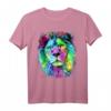Bunter PopArt Löwe Tierportrait T-Shirt – Fröhliches Geschenk für Tier- und Afrika-Fans, Raubkatzen-Liebhaber