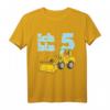 Kinder Fünfter Geburtstag T-Shirt mit Löwe und Bagger - Perfekt für Kindergartenkinder, Baustellen- und Tierliebhaber, 5 Jahre alt