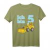 Kinder Fünfter Geburtstag T-Shirt mit Löwe und Bagger - Perfekt für Kindergartenkinder, Baustellen- und Tierliebhaber, 5 Jahre alt