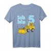 Kinder Fünfter Geburtstag T-Shirt mit Löwe und Bagger - Perfekt für Kindergartenkinder, Baustellen- und Tierliebhaber, 5 Jahre alt