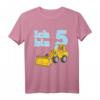Kinder Fünfter Geburtstag T-Shirt mit Löwe und Bagger - Perfekt für Kindergartenkinder, Baustellen- und Tierliebhaber, 5 Jahre alt
