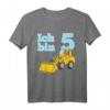 Kinder Fünfter Geburtstag T-Shirt mit Löwe und Bagger - Perfekt für Kindergartenkinder, Baustellen- und Tierliebhaber, 5 Jahre alt