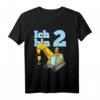Kinder Zweiter Geburtstag T-Shirt mit Löwe, Bagger & Kran – Perfekt für den zweiten Geburtstag von kleinen Jungs und Mädchen
