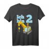 Kinder Zweiter Geburtstag T-Shirt mit Löwe, Bagger & Kran – Perfekt für den zweiten Geburtstag von kleinen Jungs und Mädchen