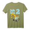 Kinder Zweiter Geburtstag T-Shirt mit Löwe, Bagger & Kran – Perfekt für den zweiten Geburtstag von kleinen Jungs und Mädchen