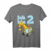 Kinder Zweiter Geburtstag T-Shirt mit Löwe, Bagger & Kran – Perfekt für den zweiten Geburtstag von kleinen Jungs und Mädchen