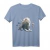 Weißer Löwe Blumen Kunst - Tier Motiv Zoo Löwe T-Shirt für Tierliebhaber & Naturfreunde