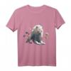 Weißer Löwe Blumen Kunst - Tier Motiv Zoo Löwe T-Shirt für Tierliebhaber & Naturfreunde
