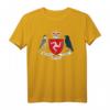 Isle Of Man Manx Flagge T-Shirt mit 3 Legs Of Man Wappen – Traditionelles Souvenir & Kulturerbe Kleidung