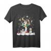 Maltesischer Weihnachten auf Winterbaum Pyjamas T-Shirt - Lustiges Festtags-Shirt für Maltese-Liebhaber und Tierfreunde