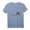 Damen Hund Pferd - Never Walk Alone T-Shirt mit V-Ausschnitt – Lustiges Tierliebhaber-Shirt für Hundebesitzerinnen und Pferdefans
