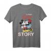 HapFrog Mickey & Minnie Mouse Valentinstag Love Grafik T-Shirt - Offiziell lizenziert, Disney Geschenk für Fans