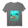 Fahrrad Camping Käse Mäuse T-Shirt mit V-Ausschnitt - Lustiges Outdoor T-Shirt für Radfahrer, Camper und Käse-Fans