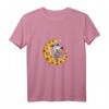 Maus im Käse Mond T-Shirt – Lustiges Cartoon Funshirt für Kinder, Damen & Herren als Nacht- und Geschenkidee