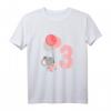 Kinder Geburtstagsshirt 3 Jahre Mädchen - Süße Maus mit Luftballons und Zahl Drei für Geburtstagsfeier & Geschenk