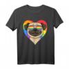 LGBT Herz Liebe Gay Pride Regenbogen Tier Mops T-Shirt – Buntes Symbol gegen Homophobie für Schwule, Lesben & Transgender
