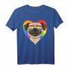 LGBT Herz Liebe Gay Pride Regenbogen Tier Mops T-Shirt – Buntes Symbol gegen Homophobie für Schwule, Lesben & Transgender