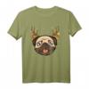 Mops Rentier Weihnachts T-Shirt - Lustiges und Süßes Geschenk für Mopsliebhaber zu Weihnachten
