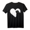 Hund Mops Herz Silhouette T-Shirt – Lustiges Geschenk für Hundeliebhaber und Mops-Fans zum Geburtstag, Weihnachten & Hundetag