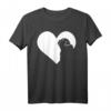 Hund Mops Herz Silhouette T-Shirt – Lustiges Geschenk für Hundeliebhaber und Mops-Fans zum Geburtstag, Weihnachten & Hundetag