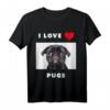 Ich liebe Möpse T-Shirt - Lustiges Hundeshirt für Tierliebhaber & Geschenkidee für Mops-Fans