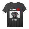 Ich liebe Möpse T-Shirt - Lustiges Hundeshirt für Tierliebhaber & Geschenkidee für Mops-Fans