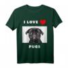 Ich liebe Möpse T-Shirt - Lustiges Hundeshirt für Tierliebhaber & Geschenkidee für Mops-Fans