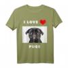 Ich liebe Möpse T-Shirt - Lustiges Hundeshirt für Tierliebhaber & Geschenkidee für Mops-Fans