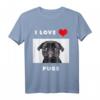 Ich liebe Möpse T-Shirt - Lustiges Hundeshirt für Tierliebhaber & Geschenkidee für Mops-Fans