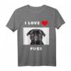 Ich liebe Möpse T-Shirt - Lustiges Hundeshirt für Tierliebhaber & Geschenkidee für Mops-Fans