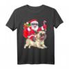 Lustiges Weihnachts-Shirt mit Weihnachtsmann, der einen Hund reitet – Cartoon Mops Design, perfektes Geschenk für Hunde- und Weihnachtsliebhaber