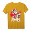 Lustiges Weihnachts-Shirt mit Weihnachtsmann, der einen Hund reitet – Cartoon Mops Design, perfektes Geschenk für Hunde- und Weihnachtsliebhaber
