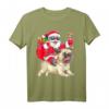 Lustiges Weihnachts-Shirt mit Weihnachtsmann, der einen Hund reitet – Cartoon Mops Design, perfektes Geschenk für Hunde- und Weihnachtsliebhaber