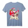 Lustiges Weihnachts-Shirt mit Weihnachtsmann, der einen Hund reitet – Cartoon Mops Design, perfektes Geschenk für Hunde- und Weihnachtsliebhaber