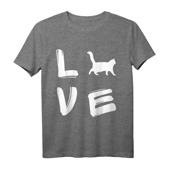 Love Norwegische Waldkatze Silhouette T-Shirt für Damen & Herren – Perfektes Valentinstagsgeschenk für Katzenliebhaber