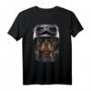 Rottweiler Hund mit Motorradhelm T-Shirt - Lustiges Tiermotiv für Hunde- und Motorradliebhaber