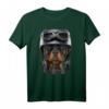 Rottweiler Hund mit Motorradhelm T-Shirt - Lustiges Tiermotiv für Hunde- und Motorradliebhaber
