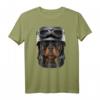 Rottweiler Hund mit Motorradhelm T-Shirt - Lustiges Tiermotiv für Hunde- und Motorradliebhaber