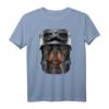 Rottweiler Hund mit Motorradhelm T-Shirt - Lustiges Tiermotiv für Hunde- und Motorradliebhaber