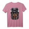 Rottweiler Hund mit Motorradhelm T-Shirt - Lustiges Tiermotiv für Hunde- und Motorradliebhaber