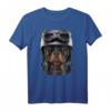 Rottweiler Hund mit Motorradhelm T-Shirt - Lustiges Tiermotiv für Hunde- und Motorradliebhaber