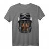 Rottweiler Hund mit Motorradhelm T-Shirt - Lustiges Tiermotiv für Hunde- und Motorradliebhaber