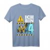Kinder Bagger T-Shirt zum 4. Geburtstag - Baustellen Design für Jungen, Geburtstagsoutfit für kleine Bauarbeiter