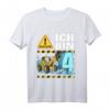 Kinder Bagger T-Shirt zum 4. Geburtstag - Baustellen Design für Jungen, Geburtstagsoutfit für kleine Bauarbeiter