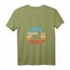 Otter Retro Vintage T-Shirt mit Sonnenuntergang - Tierliebhaber, Zoowächter & Zootier-Fans, V-Ausschnitt für Männer & Frauen