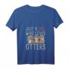 Damen Otter T-Shirt mit V-Ausschnitt - Perfektes Geschenk für Otter Fans, Tierliebhaber und Tierpfleger