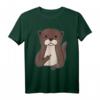 Genervter Otter zeigt Mittelfinger - Handgezeichnetes Comicstyle T-Shirt für Natur- und Tierliebhaber, Wanderer & Morgenmuffel